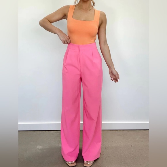 FUCHSIA WIDE LEG PANTS WOMAN SIZE SMALL - Never worn - Picture 7 of 9